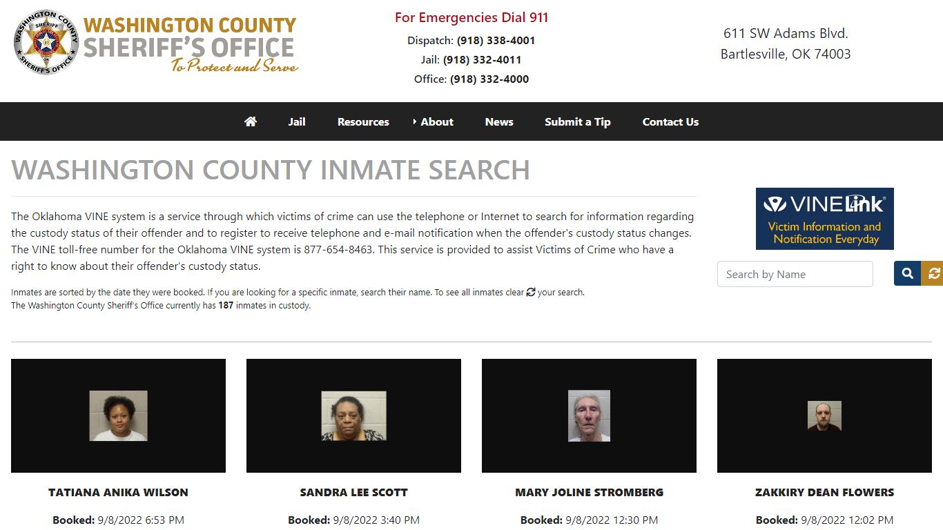 Inmate Search - Washington County Sheriff's Office